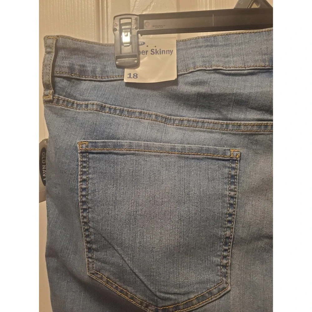 Old Navy Super Skinny Ankle crop‎ sz 18 medium wash nwt wow midrise stretch